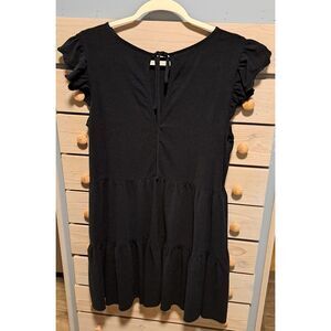 Another Love Black Tiered Tunic / Mini Dress- Large- Flirty, romantic, feminine